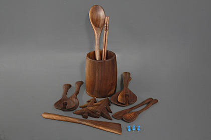 five finished pieces from the red section.